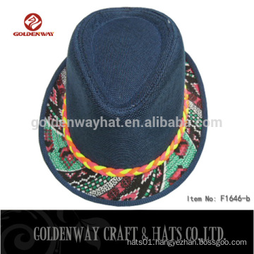 kid rock blue linen fedora hat